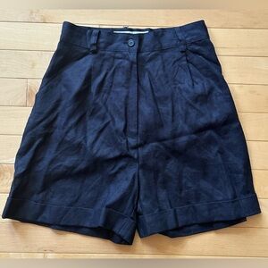 INC International Concepts vintage dark blue linen shorts